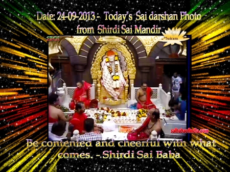 Today’s Sai Baba darshan picture from Sai Baba Samadhi Mandir.